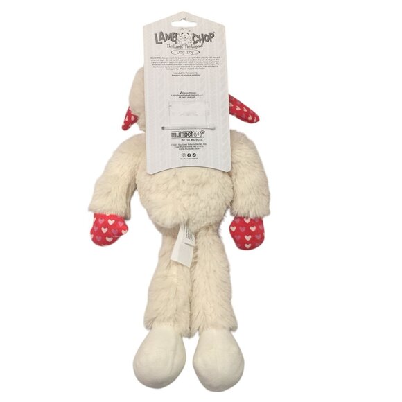 Lamb Chop 14" Large Hearts Floppy Limbs Squeak Plush Dog Toy - Picture 3 of 5